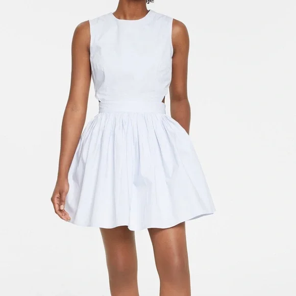 white cotton fit and flare dress Broderie Anglaise Cotton Eyelet White Midi Dress main image 1